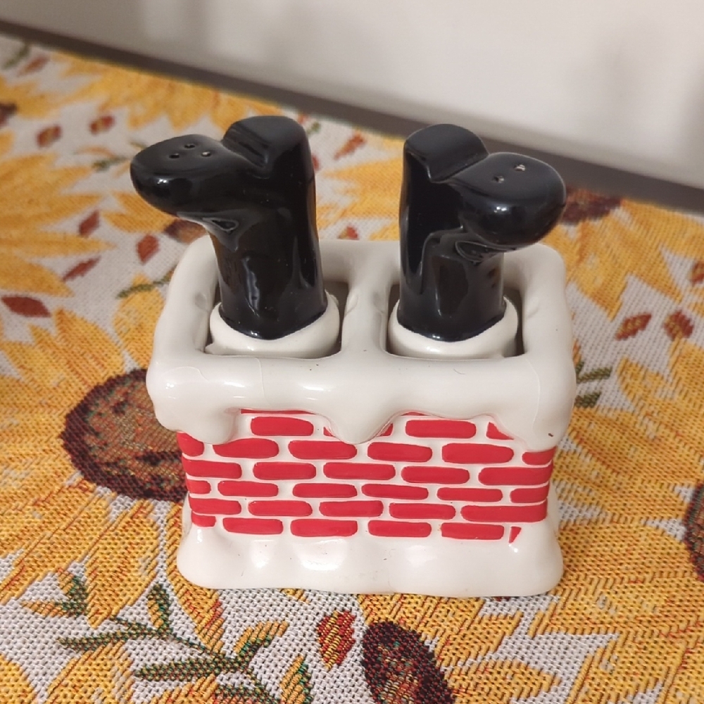 Department 56 Santa Boots Salt and Pepper Shakers - Black and Red